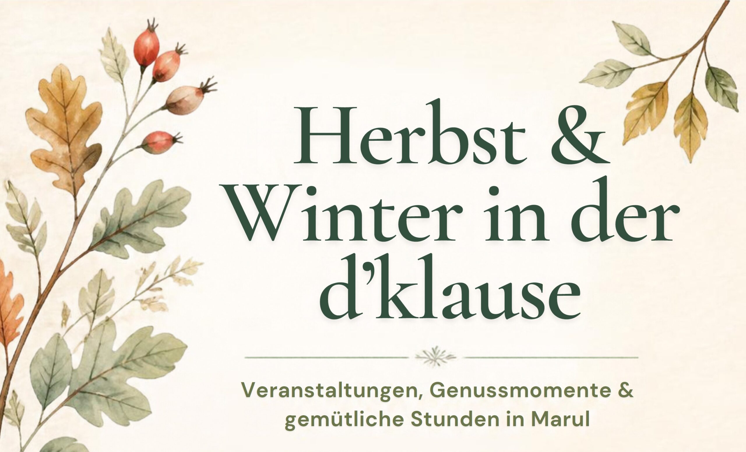 Veranstaltungen Herbst und Winter